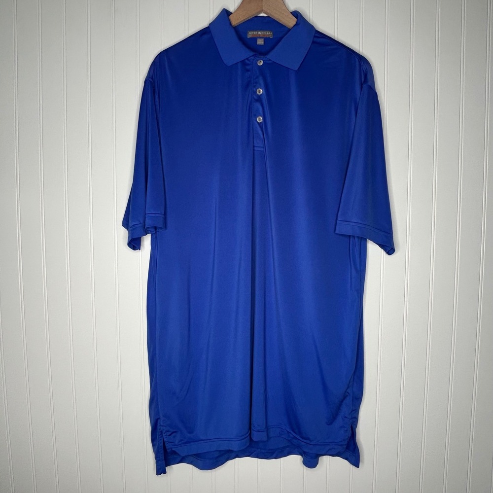 Peter Millar Summer Comfort Mens Polo M Royal Blue Golf Performance Classic Fit